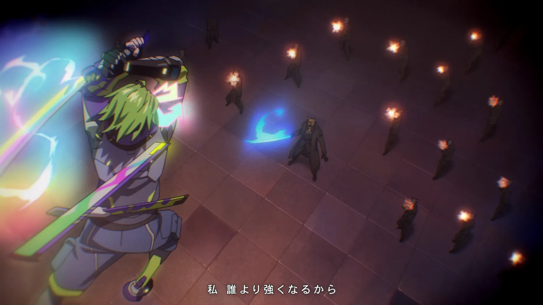 YOASOBIコラボ曲「オリオン」のMVでハシモト組の中に青い刀を持った人物がいる場面