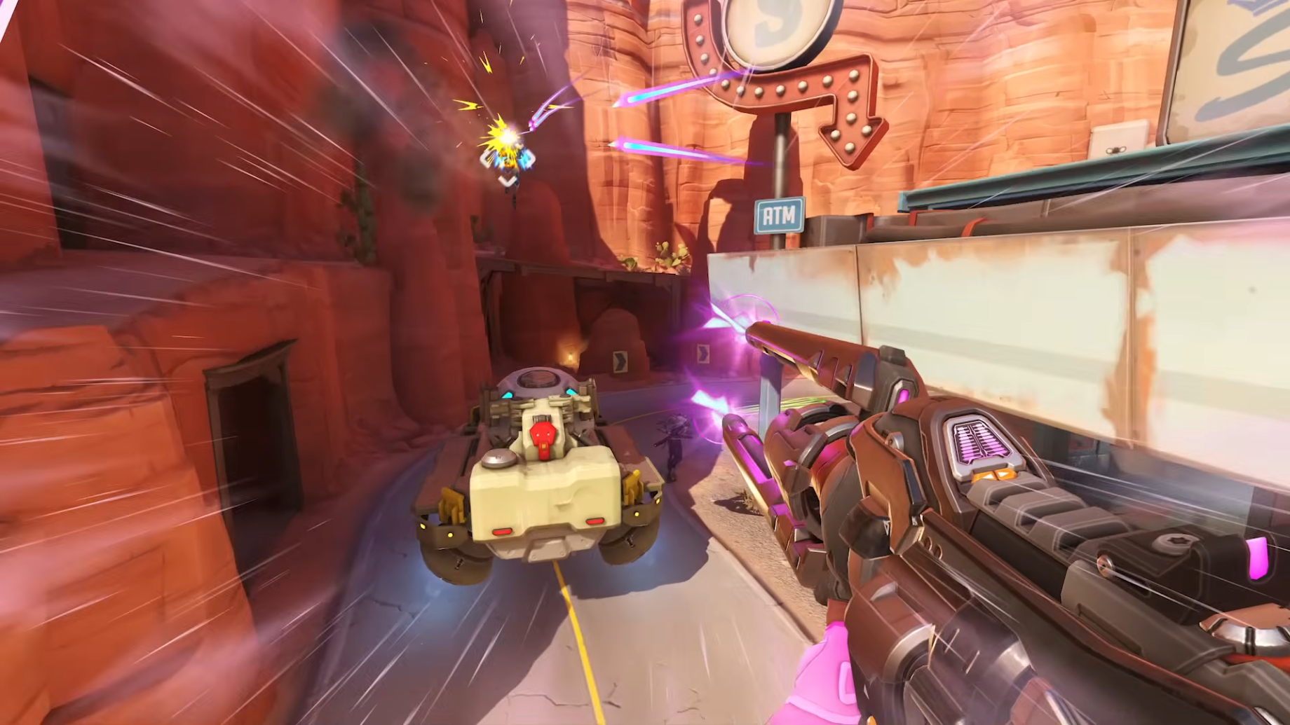 マーク後にメイン攻撃が追尾する様子