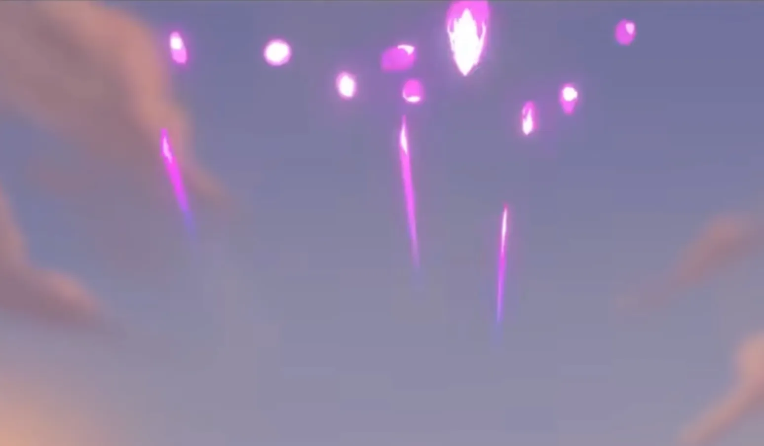 刺さった弾へ追尾弾が向かう場面 その2