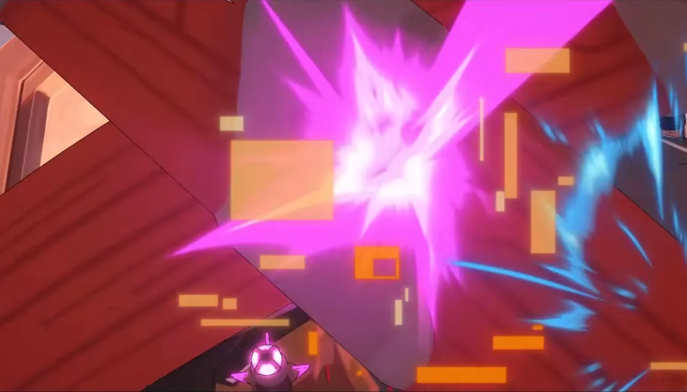 刺さった弾へ追尾弾が向かう場面 その3