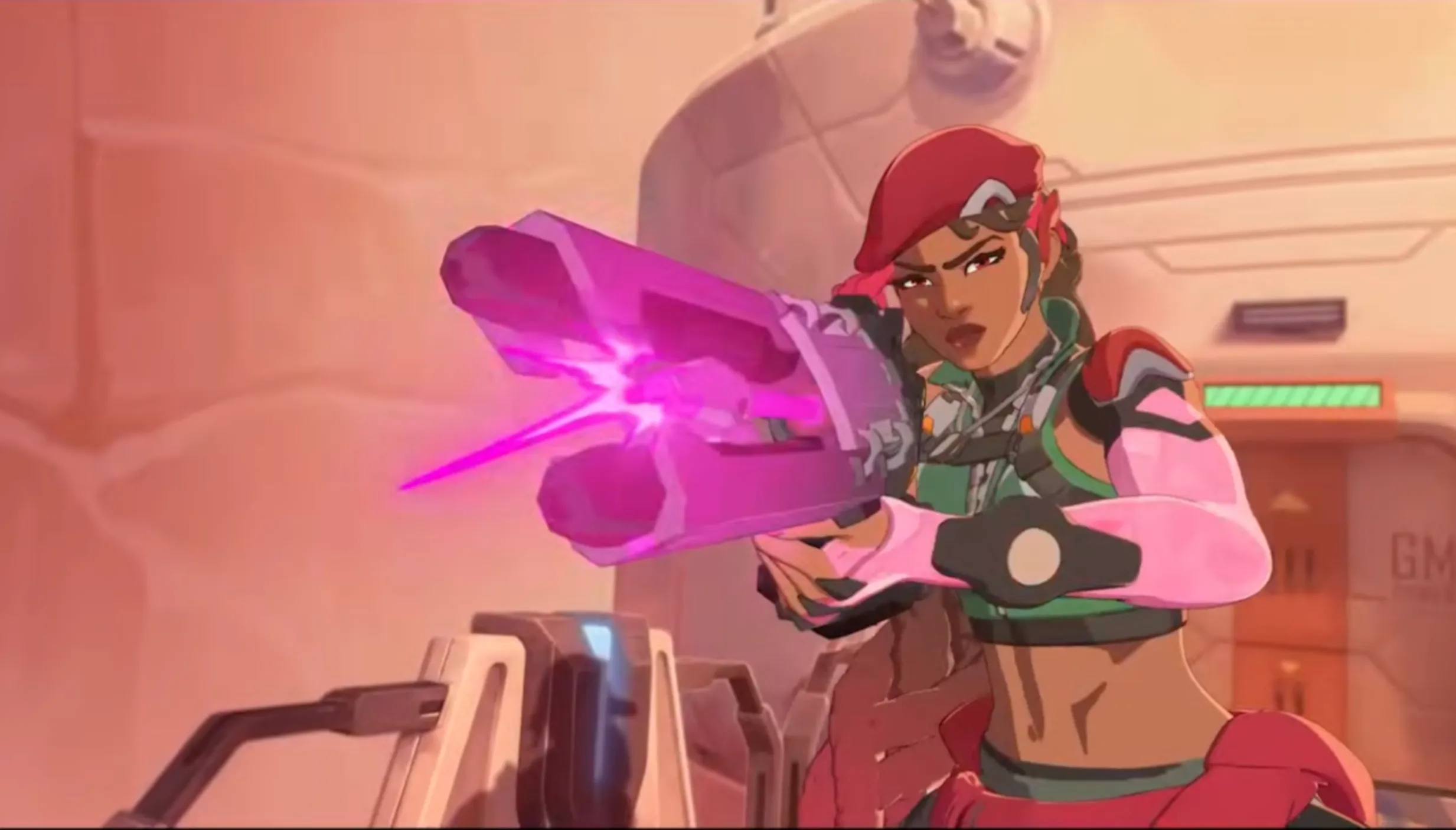 大型銃で射撃するシエラ その2